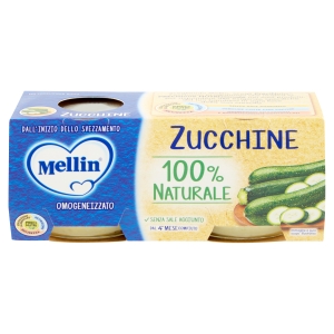 Mellin Zucchine 100% Naturale Omogeneizzato 2 x 80 g