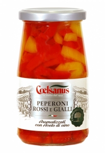 Coelsanus Peperoni rossi e gialli Aromatizzati con Aceto di Vino 350 g