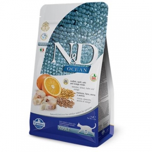 Farmina N&D Ocean Feline Adult Merluzzo Farro Avena E Arancia 300 gr