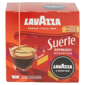 Lavazza A Modo Mio, Suerte Caffè Espresso, Intensità 13/13 - 12 Capsule